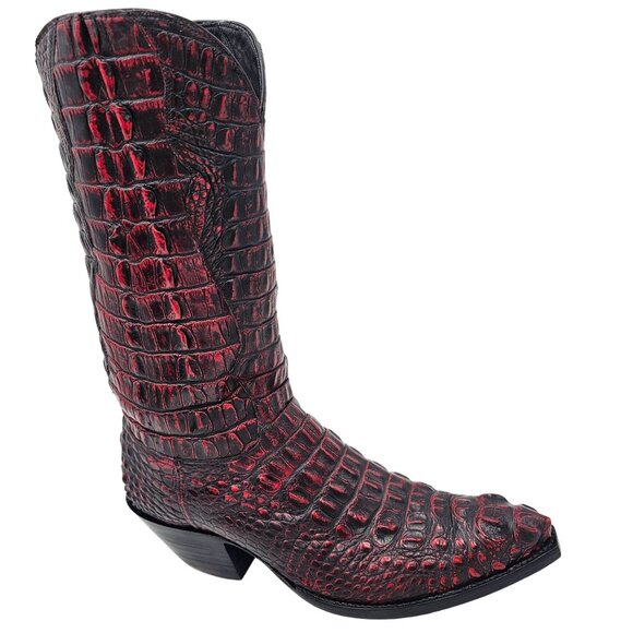 Tres Outlaws Black Cherry Hornback Alligator 11.5 Cowboy Western Boots $7500MSRP - Picture 3 of 16